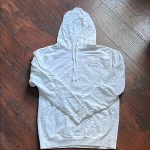 Men's White Pullover Hoodie with 'Fight the Feeling' Embroidery